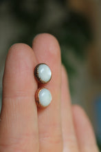 Load image into Gallery viewer, Copper Electroformed Mother of Pearl Stud Earrings
