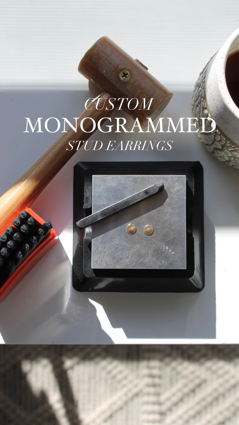 *Made to Order* Custom Stamped Monogrammed Studs *14k Gold Fill or Sterling Silver